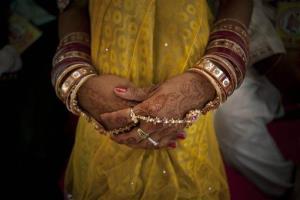 File photo of an Indian bride-to-be awaiting the ceremony.