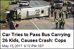 Bus With 26 Kids Inside Overturns After Car Clips It