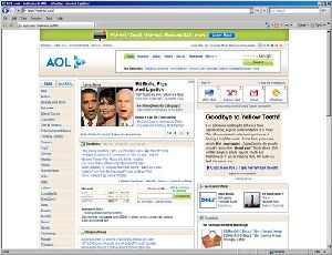 The newly redesigned AOL.com home page is shown. In an effort to increase user loyalty and bring more visitors to AOL.com, AOL is taking a step in a new direction by adding outside content.